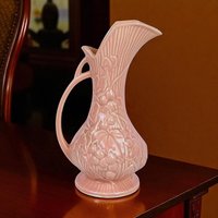 Vintage McCoy Pink Grape Pitcher: 9" Ceramic Vase, Mid-Century Decor