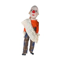 Vintage Sitting Clown Doll: Plaid Pants, Collectible Decor