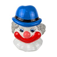Vintage Ceramic Clown Head Bank: Whimsical Coin Savings Decor