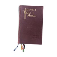 Vintage 1956 Saint Pius X Daily Missal, Traditional Latin Mass Catholic Prayer Book, Hardcover School Edition, Religious Gift