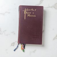 Vintage 1956 Saint Pius X Daily Missal, Traditional Latin Mass Catholic Prayer Book, Hardcover School Edition, Religious Gift