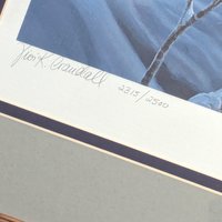 Vintage Large Jack Crandall The Night Shift Signed and Numbered Print, Framed Cougar Art, Limited Edition Wildlife Art, Mountain Lion Wall