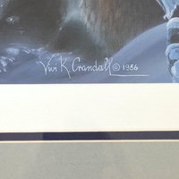 Vintage Large Jack Crandall The Night Shift Signed and Numbered Print, Framed Cougar Art, Limited Edition Wildlife Art, Mountain Lion Wall