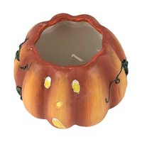 Vintage Kathy Hatch Ceramic Pumpkin Candle Holder: 2002 Halloween Decor