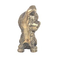 Vintage Brass Cat Figurine, Small Scruffy 'Ugly' Cat Statue, 2.5 Inch Metal Animal Figure, Cat Lover Gift, Bookshelf Paperweight