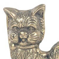 Vintage Brass Cat Figurine, Small Scruffy 'Ugly' Cat Statue, 2.5 Inch Metal Animal Figure, Cat Lover Gift, Bookshelf Paperweight