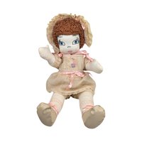 Vintage Handmade Cloth Doll: 17" Collectible Doll with Bonnet