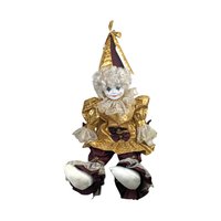 1990 Goebel Gold Dust Musical Clown Doll: Porcelain Collectible