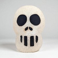 Vintage Melted Plastic Popcorn Skull Light: Retro Halloween Decor