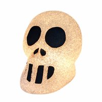 Vintage Melted Plastic Popcorn Skull Light: Retro Halloween Decor