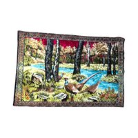 Vintage Pheasant Tapestry Wall Hanging: Bohemian Woodland Scene, Large Wall Art