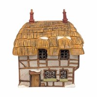 Vintage Dept 56 Dickens Village Thatched Roof Cottage: Lighted Christmas Decor