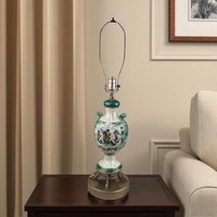 Large Vintage Italian Ceramic Cherub Lamp, Ornate Hollywood Regency Table Lamp, Grandmillennial Decor, Capodimonte Style Accent Lighting