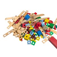 Vintage Lincoln Log Set: Classic Wood Toy Builder, 100+ Pieces