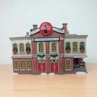 Vintage 1994 Dept 56 Coca-Cola Bottling Plant, Snow Village Christmas Building with Light, Coke Collector Holiday Decor Gift