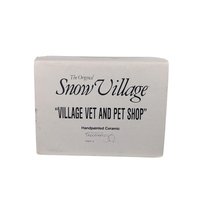 Vintage 1992 Dept 56 Village Vet and Pet Shop, Snow Village Christmas Building with Light, Holiday Decor Gift for Animal Lover