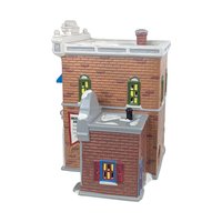 Vintage Dept 56 Village Police Station, Snow Village Lighted Christmas House with Doughnut Shop, Fifty-Sixth Precinct Gift for Officer