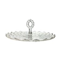 Vintage Fostoria American Serving Tray: Clear Glass Platter with Handle