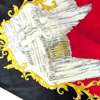 Vintage Striessnig Scarf Empress Sisi of Austria, Kaiserin Elisabeth Royal Portrait Scarf, Red Black Gold Viennese Souvenir Square Scarf