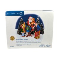 Vintage 1999 Dept 56 Santa Comes to Town Figurine, Snow Village Year 2000 Millennium Accessory with Box, D56 Santa and Children