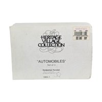 Vintage 1997 Dept 56 Set of 3 Automobiles, Heritage Village Accessory Cars with Box, Porcelain Taxi and Delivery Van Figurines
