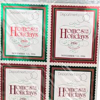 Vintage 1996 Dept 56 Homes for the Holidays Stamps, Set of 4 NOS Commemorative D56 Event Souvenirs, Christmas Ephemera