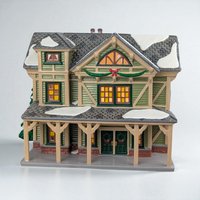 Vintage 1998 Dept 56 Stick Style House, Snow Village Lighted Christmas Building with Box, Victorian Holiday Mantle Decor