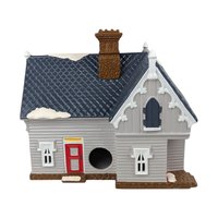 Vintage 1991 Dept 56 Gothic Farmhouse, Snow Village Lighted Christmas House with Box, American Gothic Holiday Building