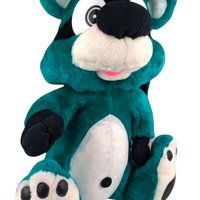 Vintage Nanco Bandit Green Raccoon Plush: Collectible Retro Toy