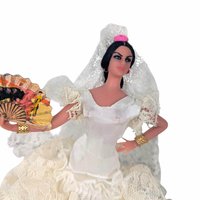 Vintage Spanish Flamenco Dancer Dolls: Lace Dress Folk Art Collectible