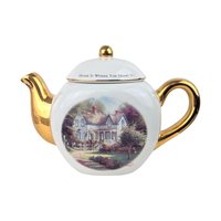 Vintage Thomas Kinkade Teapot & Family History Book Set