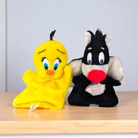 Vintage 1971 Tweety and Sylvester Hand Puppets: Looney Tunes Collectible Toys