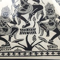 Vintage Framed Apsara dancers on Rice Paper Art: Asian Spiritual Decor