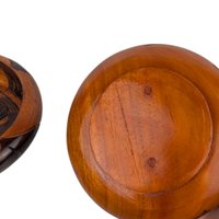 Vintage Hand Carved Wood Bowls: Pair of Decorative Wooden Dishes with Fish Motifs
