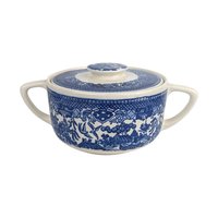 Vintage Royal Blue Willow Cream and Sugar Set: Ceramic Creamer and Lidded Sugar Bowl, Chinoiserie Tea Party Decor