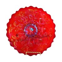 Vintage Fenton Red Carnival Glass 85th Birthday Plate: Collectible Home Decor