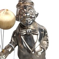 Vintage Silver-Tone Metal Clown Bank: Collectible Coin Bank