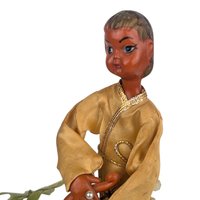 Vintage Tilso Pixie Elf Figure: Mid Century Kitsch Figurine with Lyre Harp