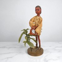 Vintage Tilso Pixie Elf Figure: Mid Century Kitsch Figurine with Lyre Harp
