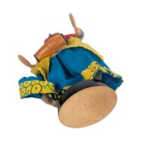 Vintage Indian Folk Art Doll: Woman Musician with Dholak Drum