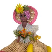 Vintage Calypso Fruit Doll: Caribbean Style Figurine