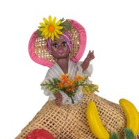 Vintage Calypso Fruit Doll: Caribbean Style Figurine