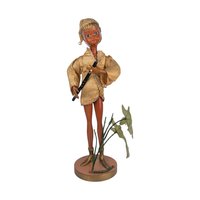 Vintage Tilso Elf Figurine: Mid-Century Pixie Flute Player Doll
