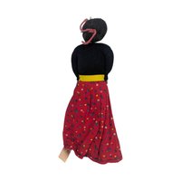 Vintage Navajo Made Doll: Tagged Native American Folk Art Figurine