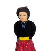 Vintage Navajo Made Doll: Tagged Native American Folk Art Figurine