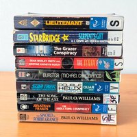 Lot of 9 Sci-Fi Books: Star Trek TNG, Men in Black, Ex-Library Paperback Collection