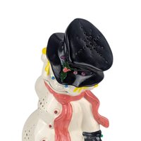 Vintage 1980s Ceramic Snowman: Byron Molds Handpainted Xmas Decor