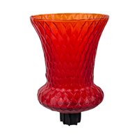 Vintage Brass Wall Sconces: Ornate Italian Candle Holders with Red Votives