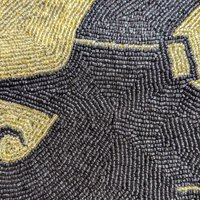 Vintage Beaded Witch Placemat: Spooky Halloween Table & Wall Decor