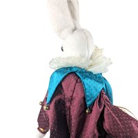 Vintage Harlequin Bunny Plush: Limited Edition Jester Rabbit Shelf Sitter